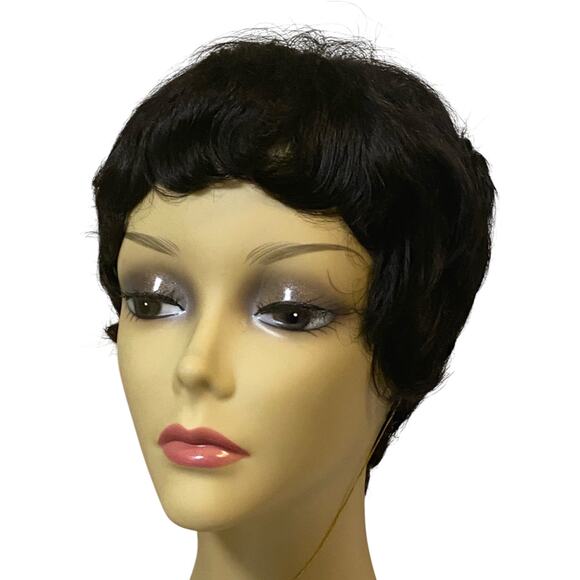 Vivica Fox HH-Carita Pure Stretch Cap Human Hair Wig 1B Off Black NWT  - A866W - Picture 15 of 15